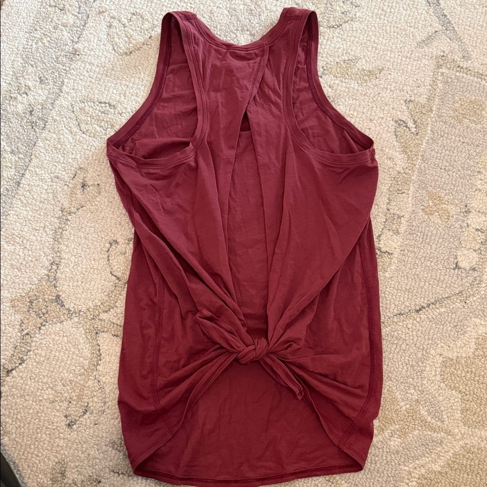 Lululemon Athletica Burgundy Knot-Back Tank Top